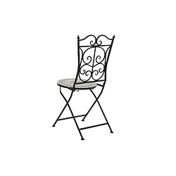 Pegane Lot de 4 chaises de jardin en fer forgé noir - Largeur 39 x Hauteur 93 x Profondeur 50 cm