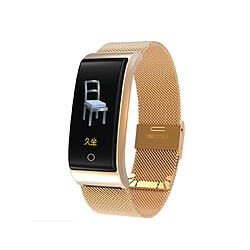 YP Select 0.96 pouces Écran couleur Pression artérielle Moniteur de fréquence cardiaque Sport Bluetooth Montre-bracelet intelligente-Doré