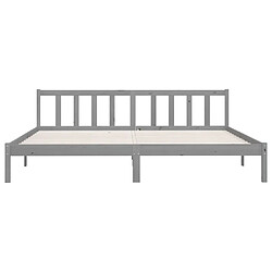 Avis vidaXL Cadre de lit sans matelas gris bois massif 200x200 cm