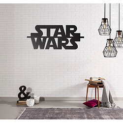 HOMEMANIA Décoration Murale Star Wars - Art Mural - pour Salle, Chambre - Noir en Acier, 50 x 0,15 x 21 cm