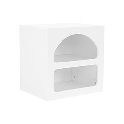 Avis Vente-Unique Table de chevet avec rangements - Blanc - LUELA