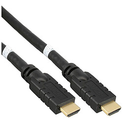 Câble HDMI InLine® Active High Speed avec Ethernet mâle plaqué or noir 40m