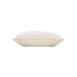 Douceur D'Interieur Coussin déhoussable CREST - Polycoton imprimé métallisé - 45 x 45 cm - Ecru