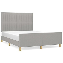 Maison Chic Lit adulte - Cadre Structure de lit avec tête de lit Contemporain Gris clair 140x200 cm -MN45315