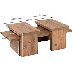 Avis Hanah Home Table basse en aggloméré 110 x 45 x 41,4 cm Sanctuary marron.