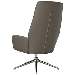 Maison Chic Chaise de relaxation | Fauteuil relax Gris Cuir véritable -GKD32452 pas cher