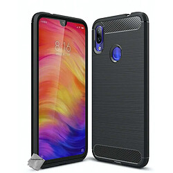 Htdmobiles Coque silicone gel carbone pour Xiaomi Redmi Note 7 + film ecran - NOIR