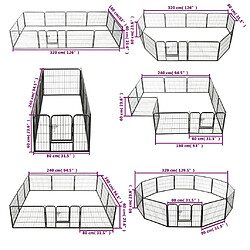 vidaXL Parc pour chiens 12 panneaux Acier 80 x 60 cm Noir pas cher