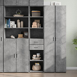 vidaXL Buffet haut gris béton 40x42,5x185 cm bois d'ingénierie