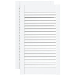 vidaXL Portes d'armoire à persiennes 2 pcs blanc 69x39,4 cm pin massif