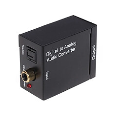 Wewoo Adaptateur noir Convertisseur Coaxial Optique Numérique vers Analogique RCA Audio pas cher