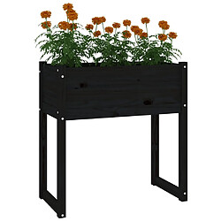 Avis vidaXL Jardinière Noir 78x40x81 cm Bois massif de pin