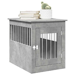 vidaXL Meuble de cage pour chiens gris béton 55x75x65 cm