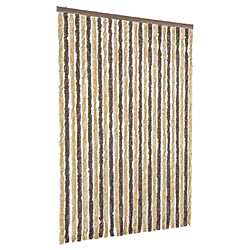 vidaXL Rideau anti-mouches marron foncé et beige 118x220 cm chenille