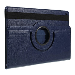 Etui en PU litchi bleu avec béquille rotative à 360° pour votre Samsung Galaxy Tab S5e SM-T720