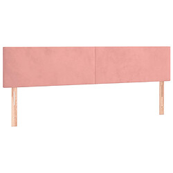 Avis vidaXL Tête de lit à LED Rose 160x5x78/88 cm Velours