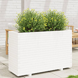 vidaXL Jardinière blanc 110x40x72,5 cm bois de pin massif