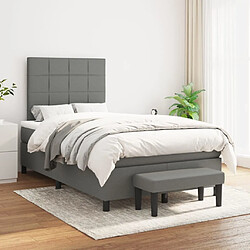 Maison Chic Lit Adulte - Lit simple Lit à sommier tapissier avec matelas moelleux - Meuble de Chambre - Gris foncé 120x200cm Tissu -MN86386