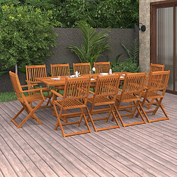 vidaXL Ensemble à manger de jardin 11 pcs 220x90x75 cm bois d'acacia