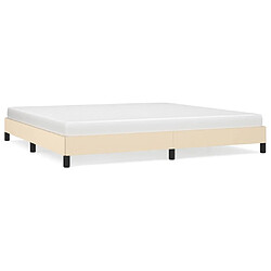 vidaXL Cadre de lit sans matelas crème 200x200 cm tissu