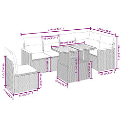 Avis Maison Chic Ensemble Tables et chaises d'extérieur 7pcs avec coussins,Salon de jardin noir résine tressée -GKD502475