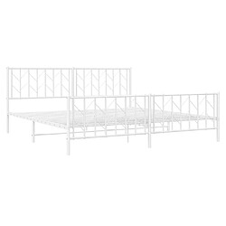 Acheter Maison Chic Cadre/structure de lit métal et tête de lit + pied de lit pour adulte - Lit Moderne Chambre blanc 193x203cm -MN45529