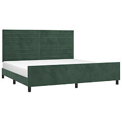 Avis Maison Chic Lit adulte - Cadre Structure de lit avec tête de lit Contemporain Vert foncé 200x200 cm Velours -MN22899