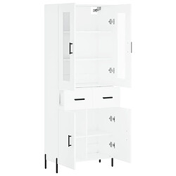 Avis vidaXL Buffet haut Blanc 69,5x34x180 cm Bois d'ingénierie