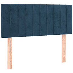 vidaXL Tête de lit Bleu foncé 100x5x78/88 cm Velours