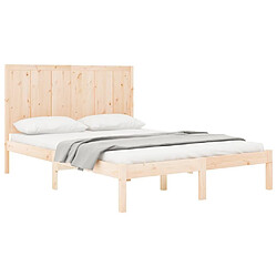 Avis Maison Chic Lit adulte - Lit simple Cadre de lit,Structure du lit Contemporain Bois de pin massif 160x200 cm -MN54357