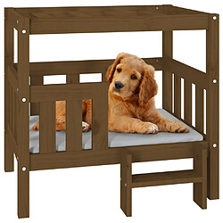 Avis vidaXL Lit pour chien Marron miel 75,5x63,5x70 cm Bois de pin solide