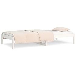 Maison Chic Lit de jour, Lit de repos pour Salon Chambre,Canapé-lit,Lit d'invité Blanc 90x200 cm Bois de pin massif -MN40697 pas cher