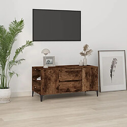 Maison Chic Meuble TV scandinave - Banc TV pour salon Chêne fumé 102x44,5x50 cm Bois d'ingénierie -MN72206