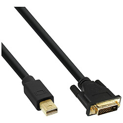 Alpexe Câble Inline® Mini DisplayPort mâle vers DVI-D 24 + 1 mâle, noir / or, 3 m