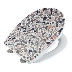 WENKO Abattant WC thermoplast design Terrazzo - Gris