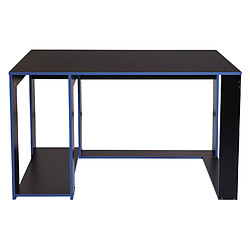 Mendler Bureau HWC-J26, bureau informatique table de bureau, 120x60x76cm ~ noir-bleu