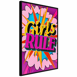 Paris Prix Affiche Murale Encadrée Girls Rule Colour 20 x 30 cm Noir