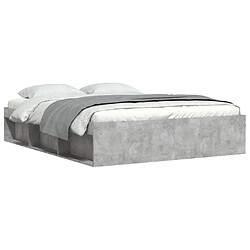 Maison Chic Lit adulte - Lit simple Cadre de lit,Structure du lit Contemporain gris béton 140x190 cm -MN83213