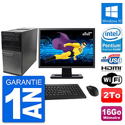 PC Tour Dell 390 MT Ecran 22" G630 RAM 16Go Disque Dur 2To HDMI Windows 10 Wifi - Occasion