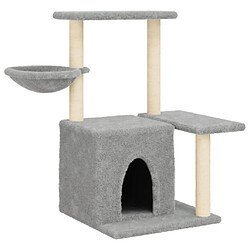 Arbre à chat avec griffoirs,niche pour chat en sisal Gris clair 83 cm -MN95794