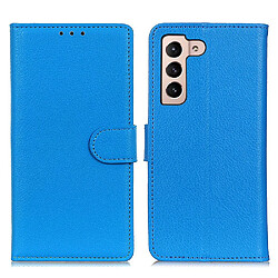 Etui en PU texture litchi bleu pour votre Samsung Galaxy S22