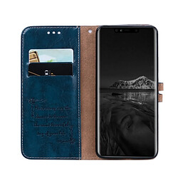 Wewoo Etui à rabat horizontal en cuir de style business à texture de cire pour Huawei Mate 20 Pro, avec support et emplacements pour cartes et porte-monnaie (bleu) pas cher