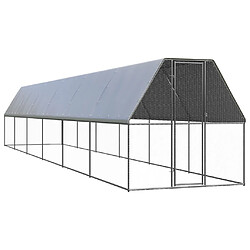 vidaXL Poulailler d'extérieur 2x12x2 m Acier galvanisé