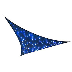 Perel Voile d'ombrage LED intégré Ciel étoilé Triangle 3,6m Bleu foncé