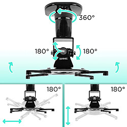 Avis Duronic PB01XB Support vidéoprojecteur Universel inclinable et Rotatif - Charge Max. 10 kg - Installation Plafond - Idéal pour Home cinémas, Jeux vidéos, présentations, conférences