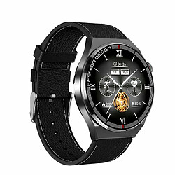 Sk11 Plus Montre Intelligente Bluetooth Appel Surveillance De L'Oxygène Sanguin Podomètre Md3Max Coque Noire Cuir Noir