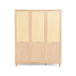 Bestmobilier Sliven - armoire - bois et cannage