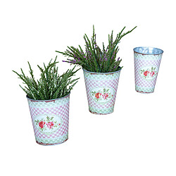 Set de pots de fleurs Romimex Multicouleur Métal 3 Pièces