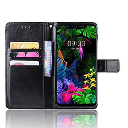 Wewoo Housse Coque en cuir à rabat horizontal Retro Crazy Horse Texture pour LG G8S ThinQavec support et emplacements cartes et cadre photo Noir pas cher