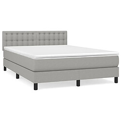 Maison Chic Lit Adulte - Lit simple Lit à sommier tapissier avec matelas moelleux - Meuble de Chambre - Gris clair 140x190cm Tissu -MN91230